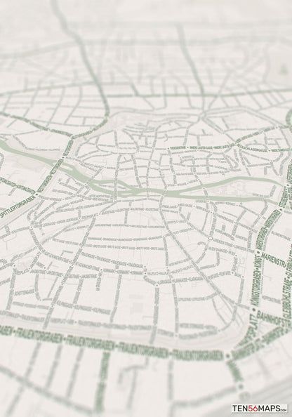 Closeup of print in Mint color scheme