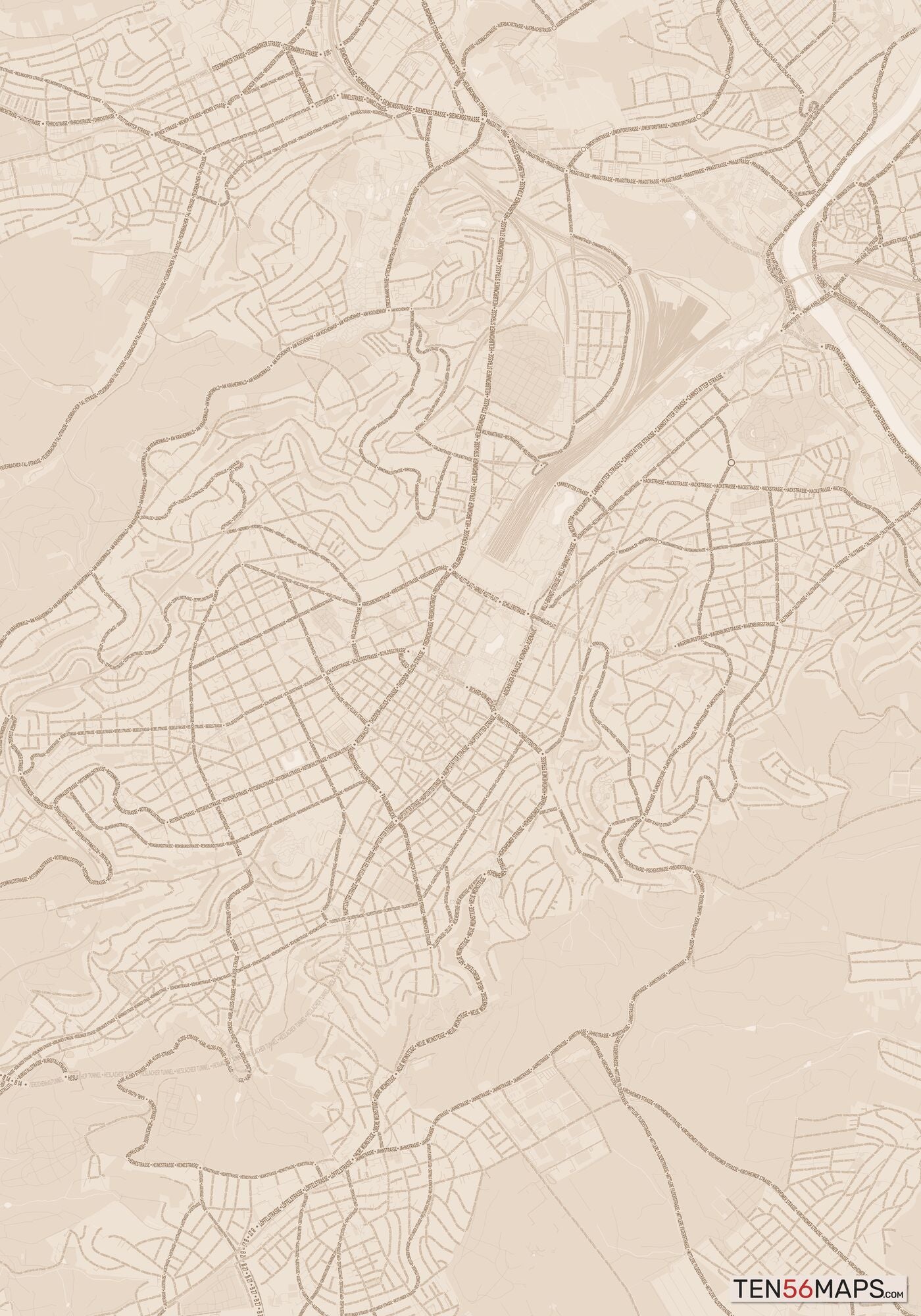 Color Variant Sand - All roads and water in a sand/beige color.