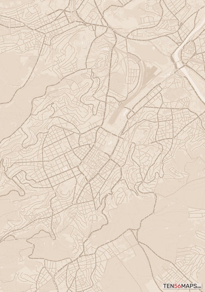 Color Variant Sand - All roads and water in a sand/beige color.