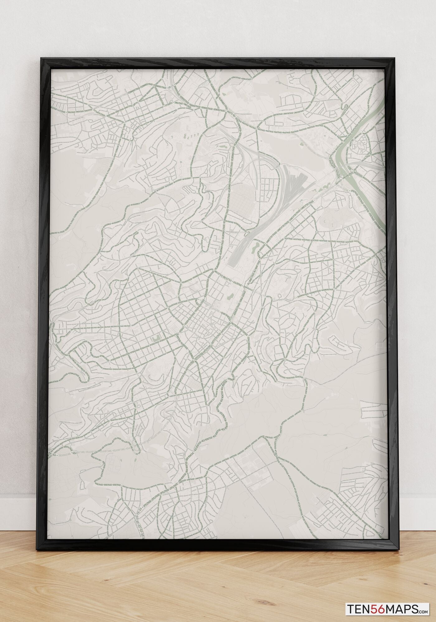Poster standing on floor in Mint color scheme