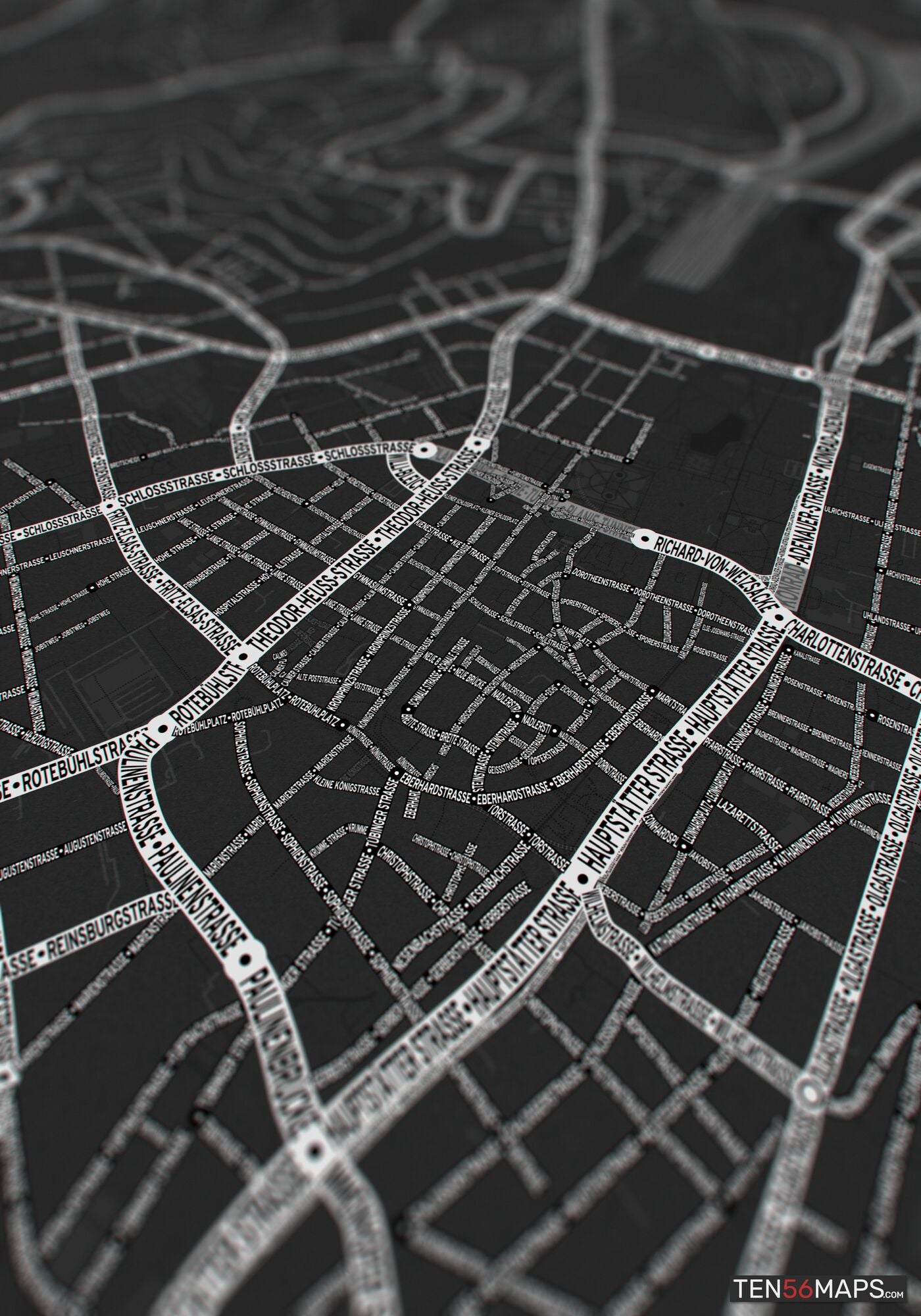 Closeup of print in Onyx color scheme