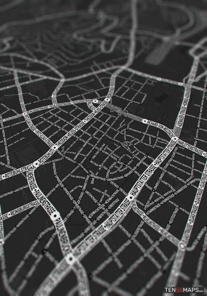 Closeup of print in Onyx color scheme