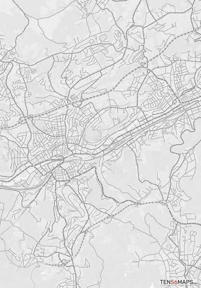 Color Variant Gray - Bright gray with mayor roads on dark gray background.