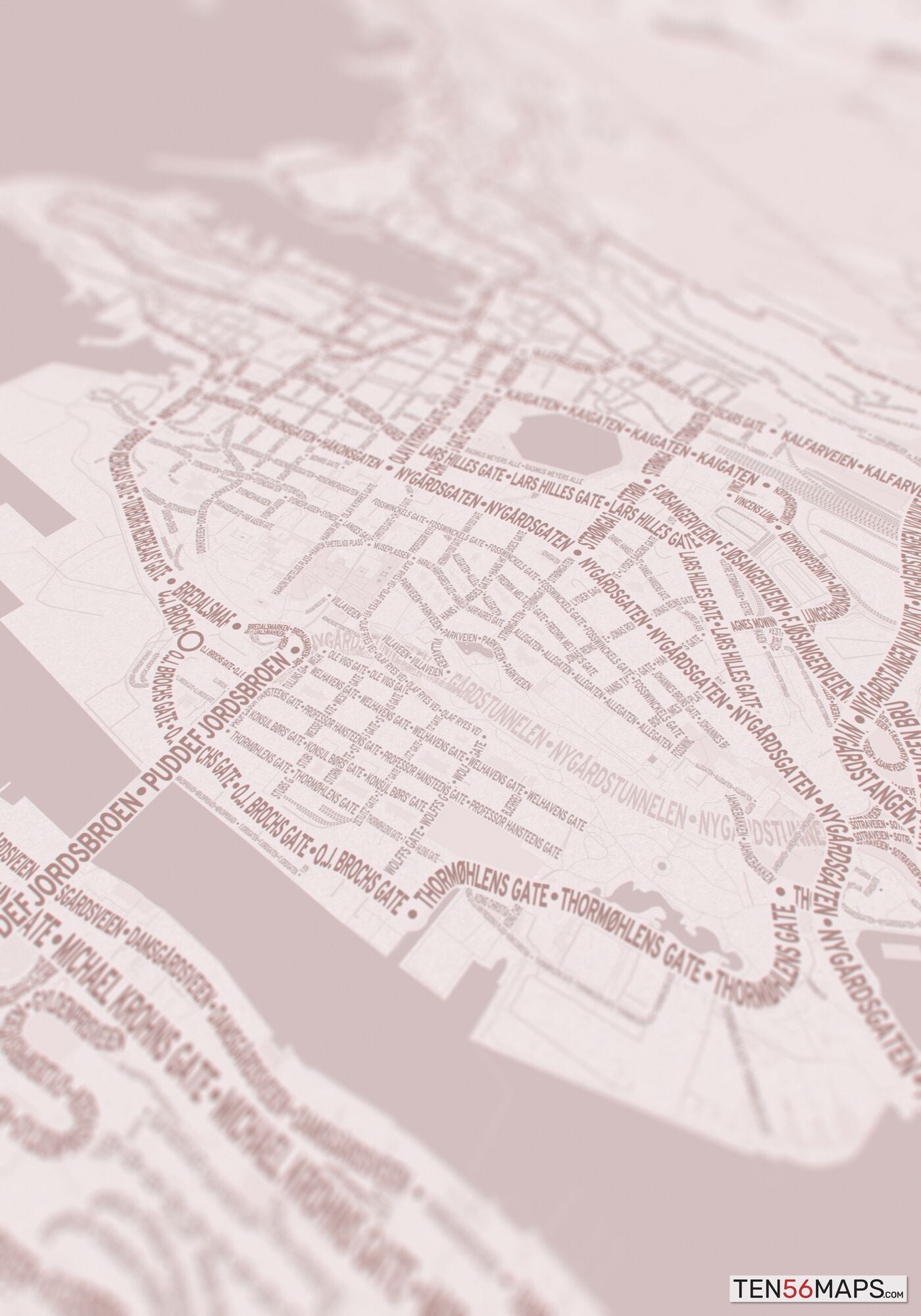 Closeup of print in Rose color scheme