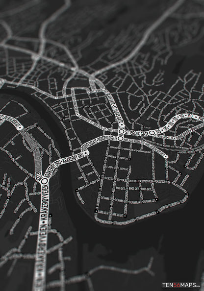 Closeup of print in Onyx color scheme