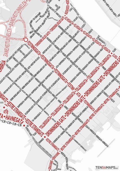Closeup of map in Ruby color scheme.