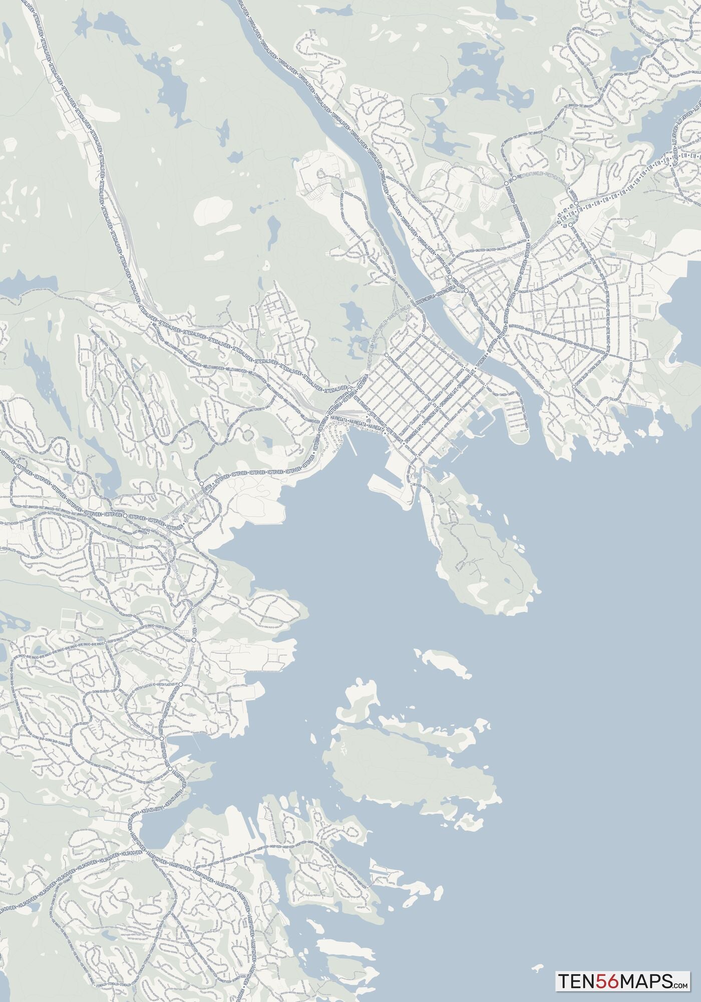 Color Variant Earth - Gray with water in blue, and forest in green.