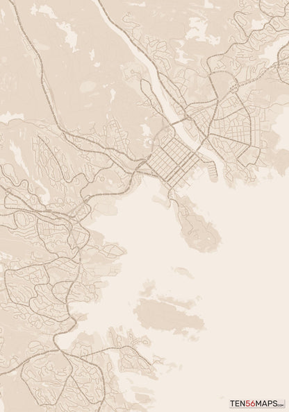 Color Variant Sand - All roads and water in a sand/beige color.