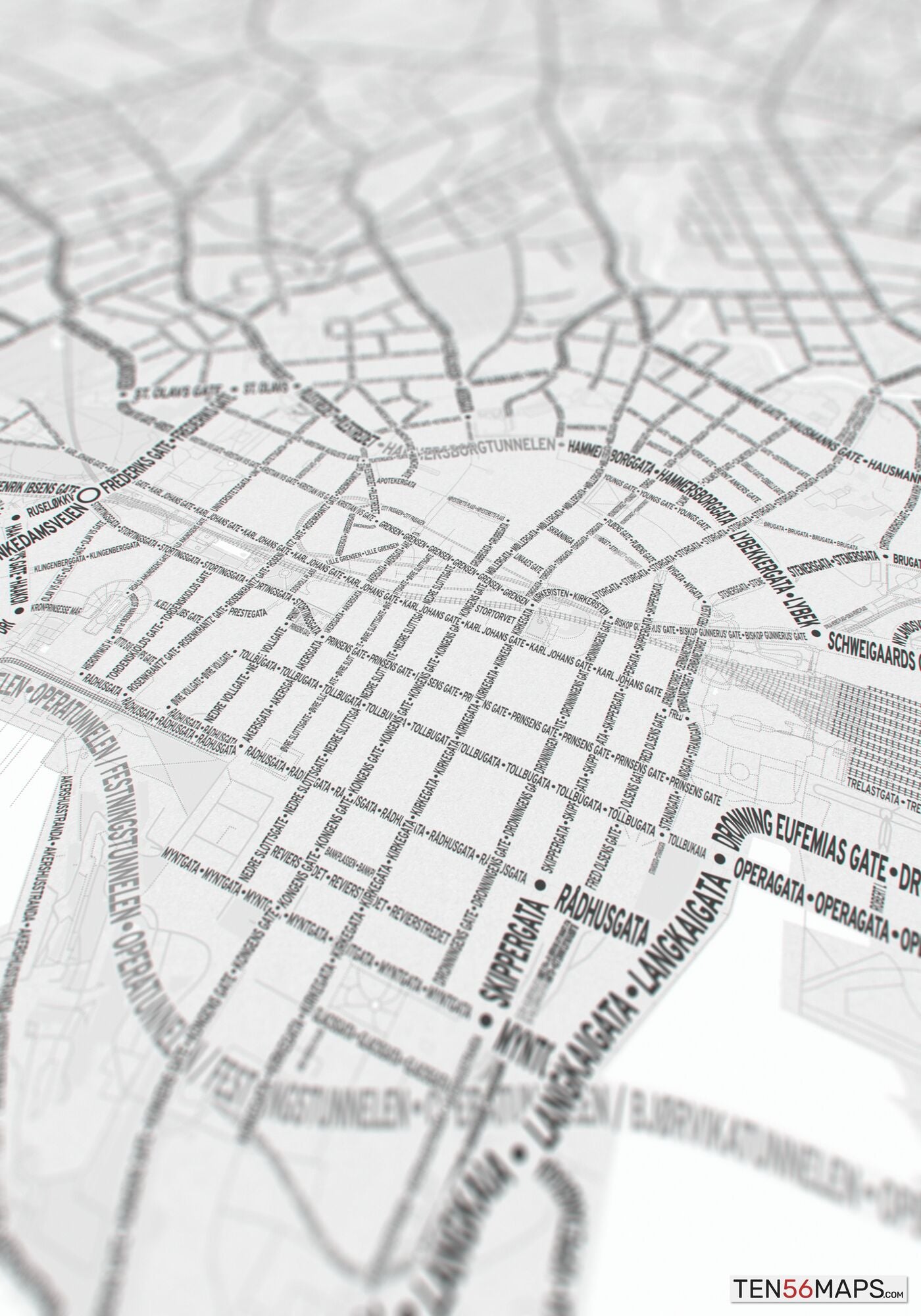 Closeup of print in Gray color scheme