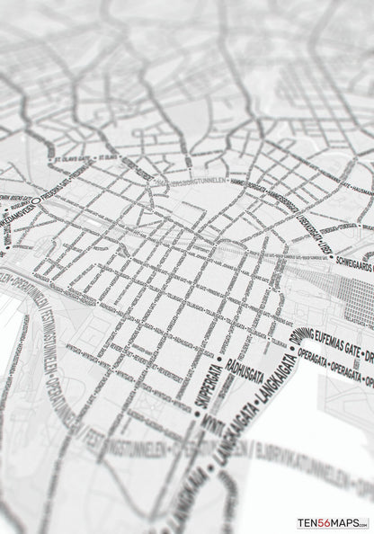 Closeup of print in Gray color scheme