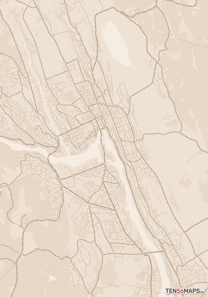 Color Variant Sand - All roads and water in a sand/beige color.