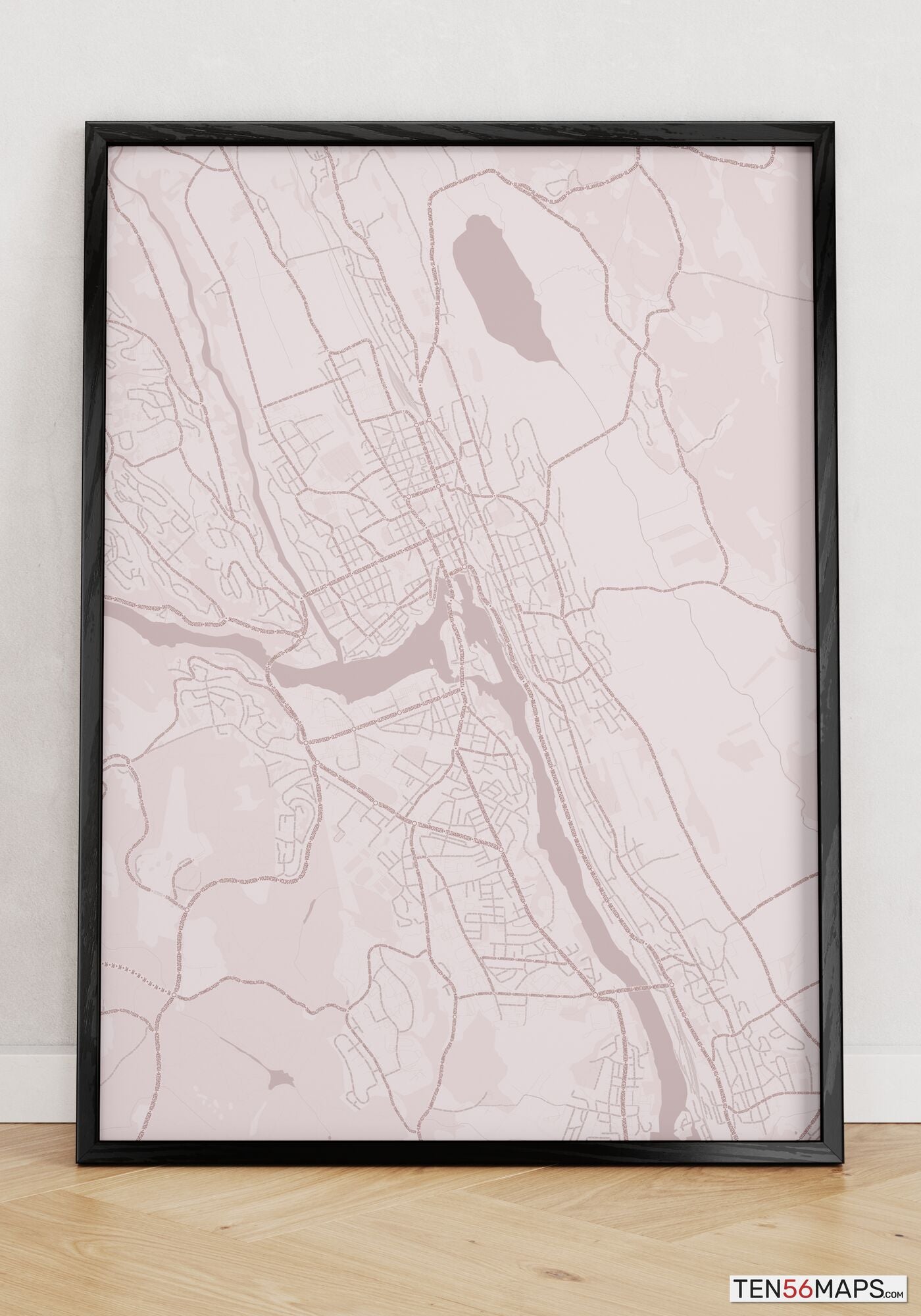 Poster standing on floor in Rose color scheme