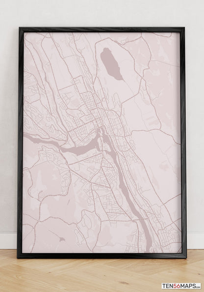 Poster standing on floor in Rose color scheme
