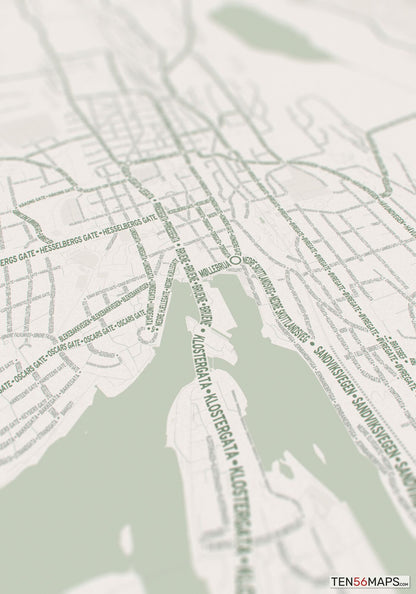 Closeup of print in Mint color scheme