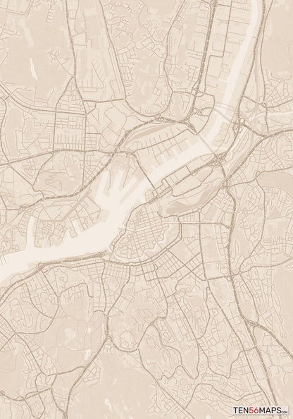 Color Variant Sand - All roads and water in a sand/beige color.