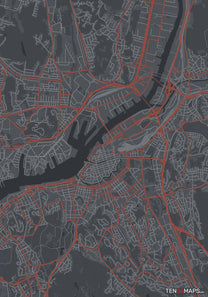 Gothenburg, Sweden, TextMap Poster – TEN56MAPS