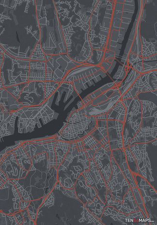 Gothenburg, Sweden, TextMap Poster – TEN56MAPS