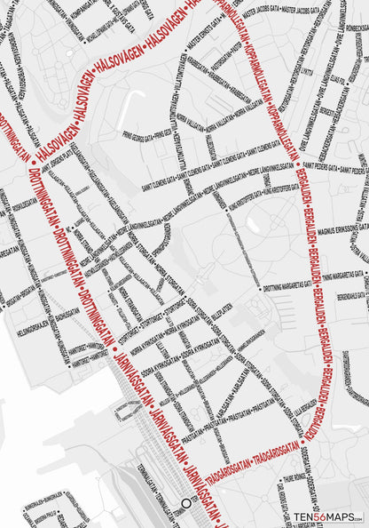 Closeup of map in Ruby color scheme.