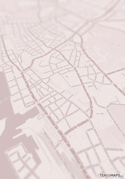 Closeup of print in Rose color scheme