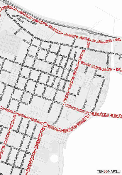 Closeup of map in Ruby color scheme.