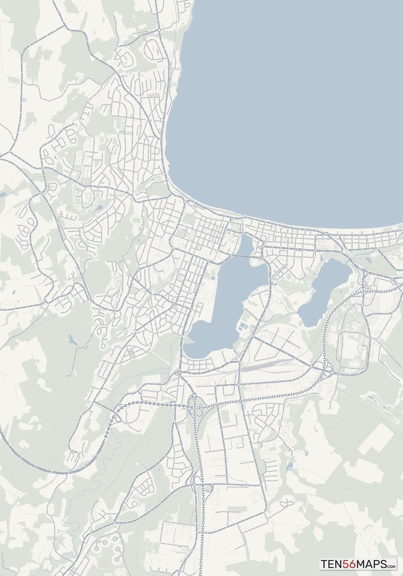 Color Variant Earth - Gray with water in blue, and forest in green.