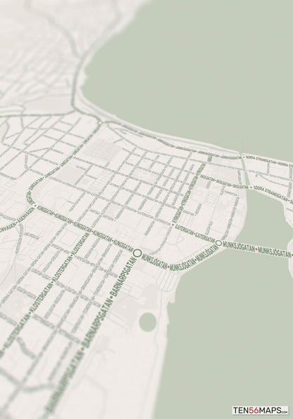 Closeup of print in Mint color scheme