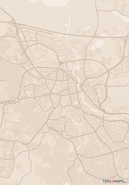Color Variant Sand - All roads and water in a sand/beige color.