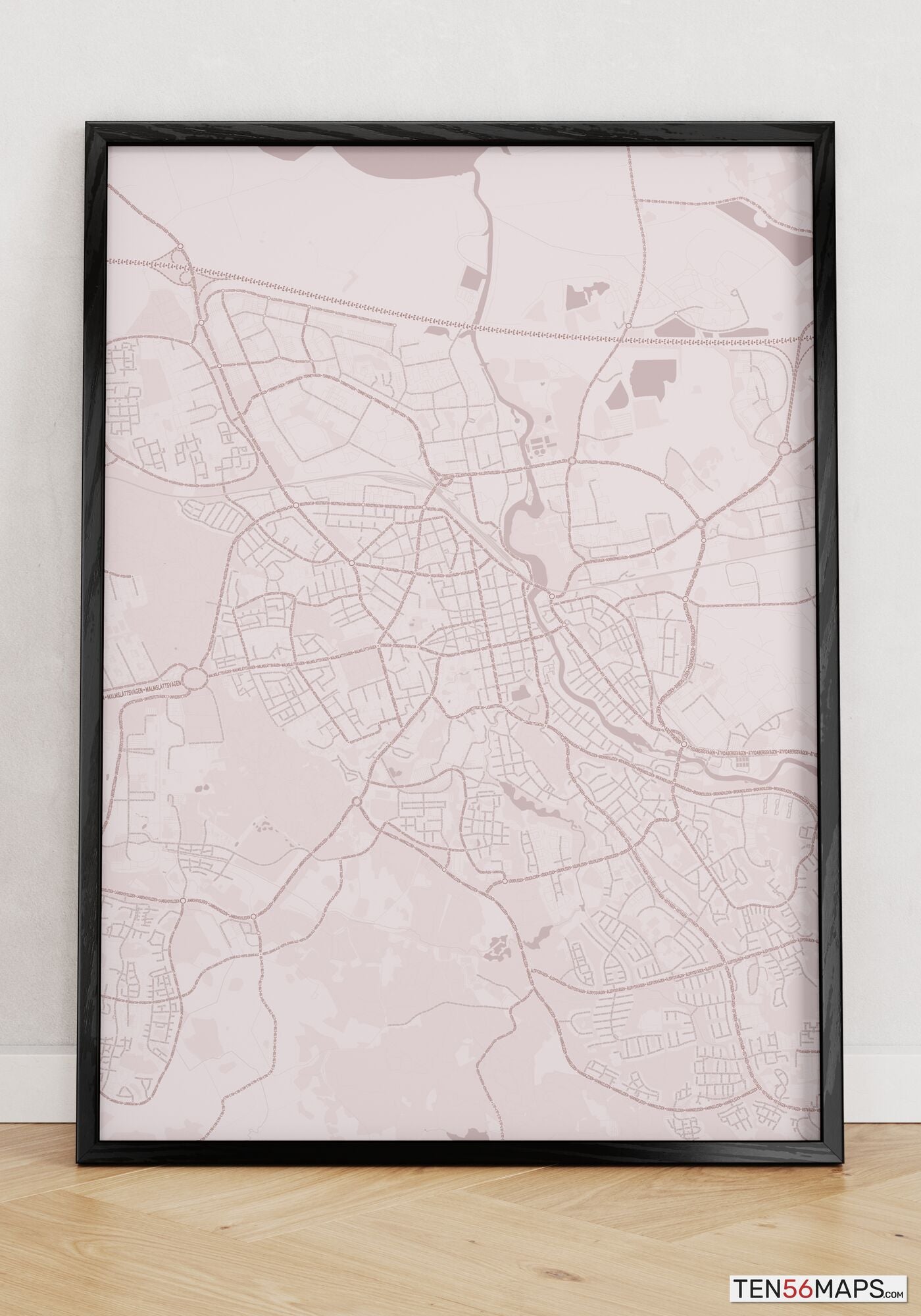 Poster standing on floor in Rose color scheme