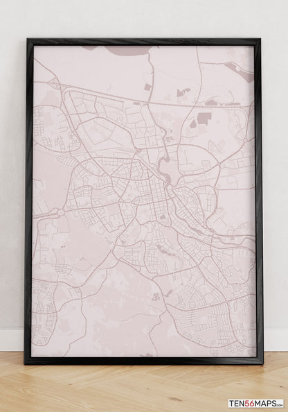 Poster standing on floor in Rose color scheme
