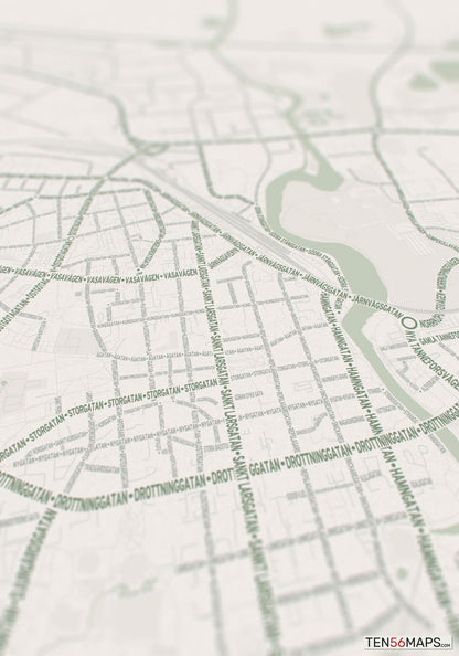 Closeup of print in Mint color scheme