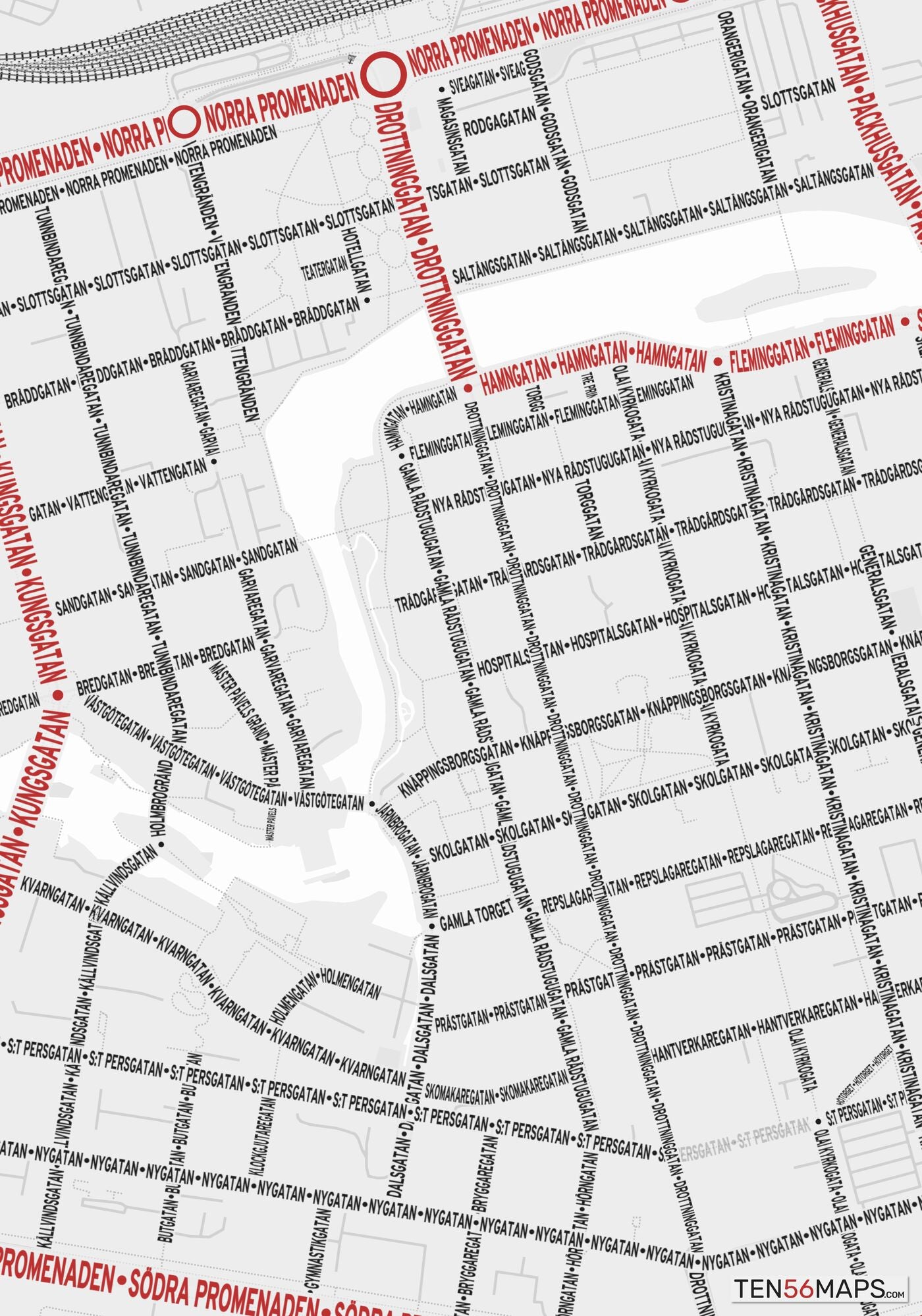 Closeup of map in Ruby color scheme.