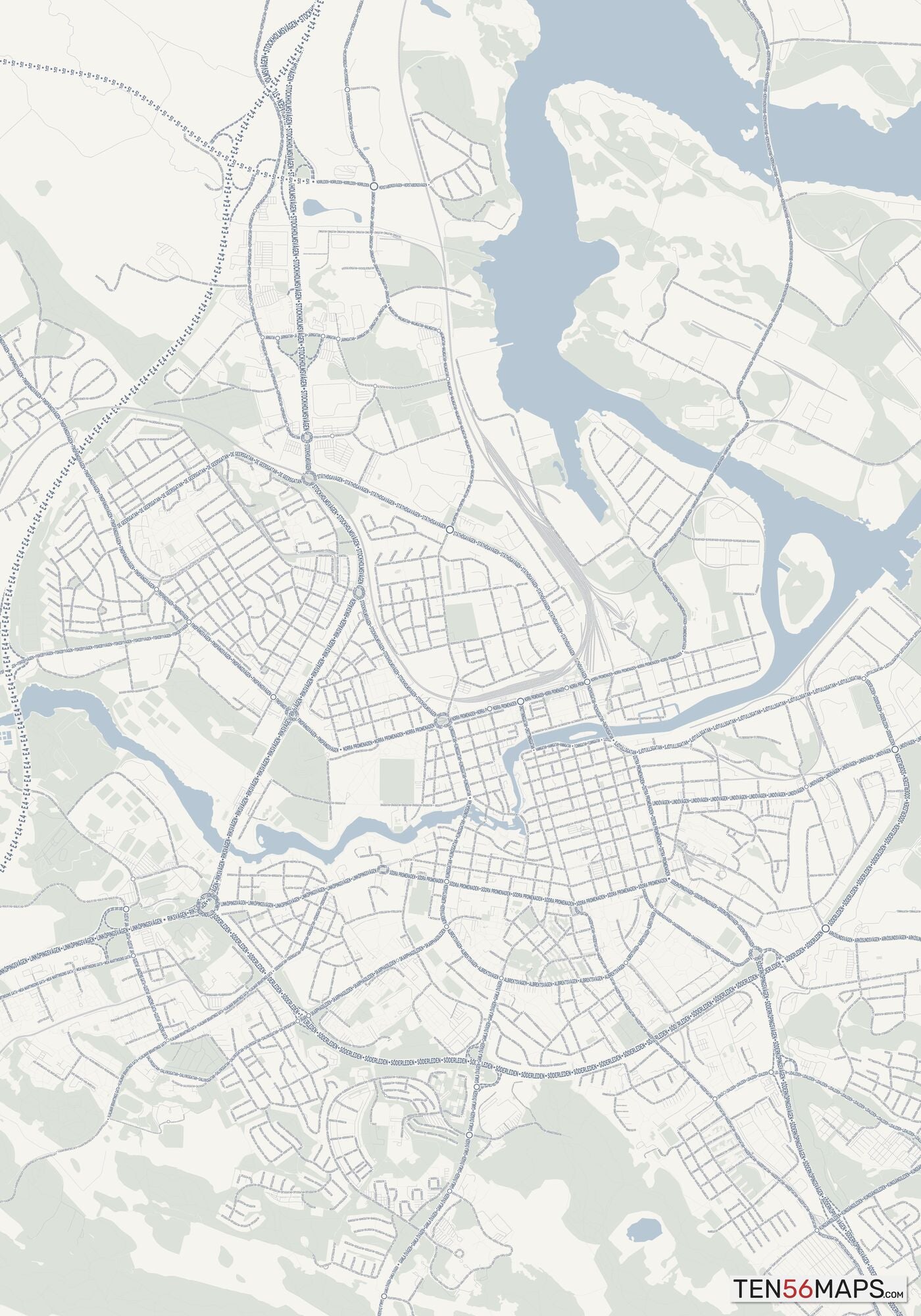 Color Variant Earth - Gray with water in blue, and forest in green.