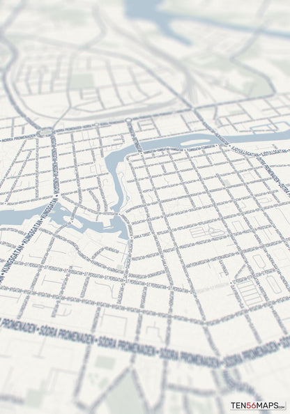 Closeup of print in Earth color scheme