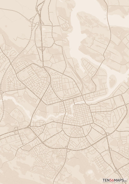 Color Variant Sand - All roads and water in a sand/beige color.