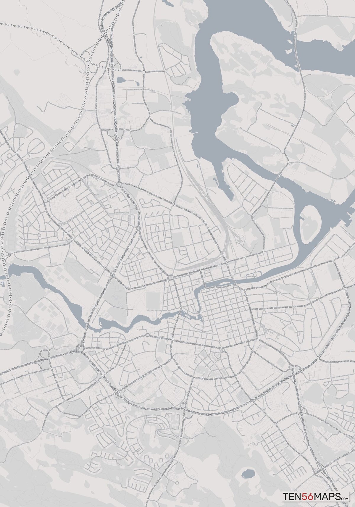 Textmap Image Norrköping, Sweden, TextMap Poster – TEN56MAPS