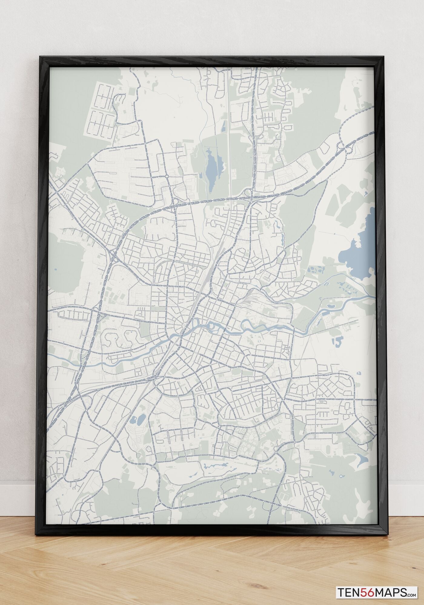 Poster standing on floor in Earth color scheme