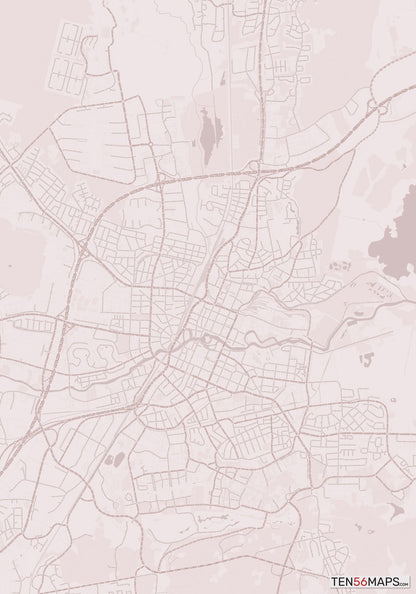 Color Variant Rose - Muted red roads and water.