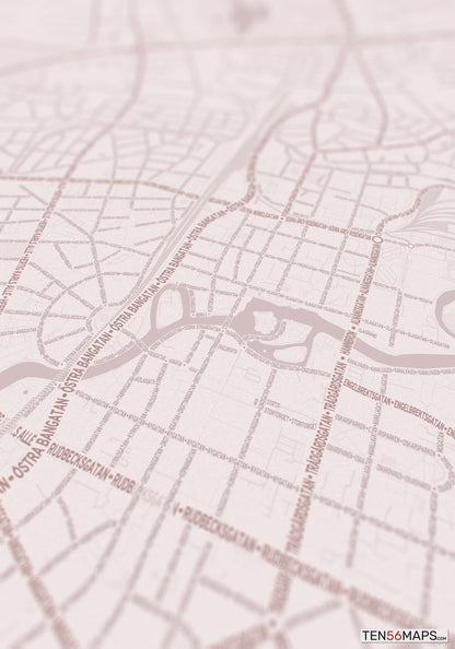 Closeup of print in Rose color scheme
