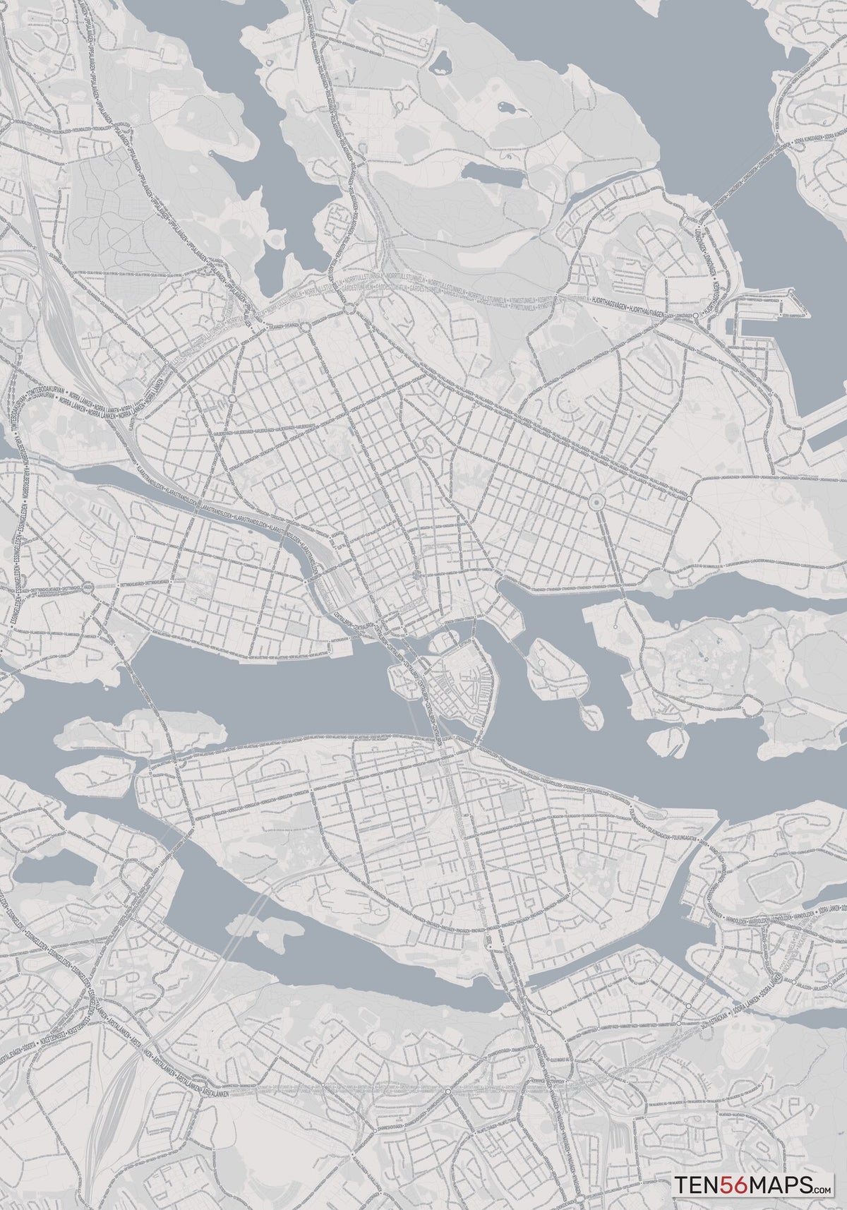 Textmap Image Stockholm, Sweden, TextMap Poster – TEN56MAPS