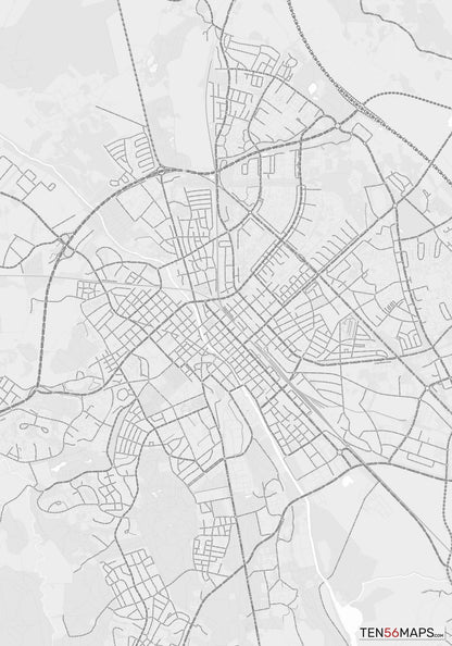 Color Variant Gray - Bright gray with mayor roads on dark gray background.