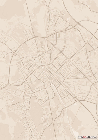 Color Variant Sand - All roads and water in a sand/beige color.