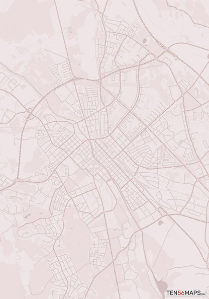 Color Variant Rose - Muted red roads and water.
