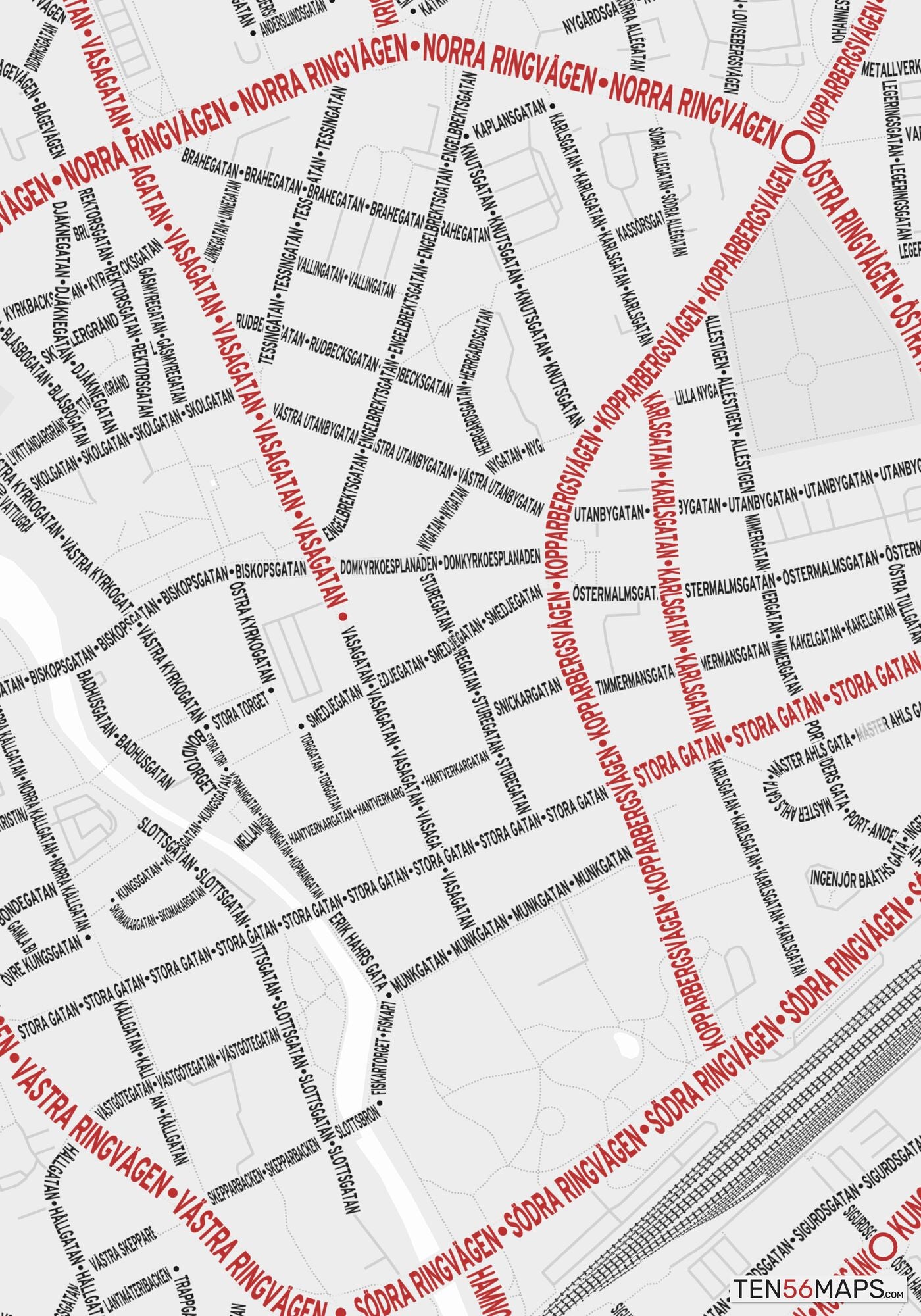 Closeup of map in Ruby color scheme.